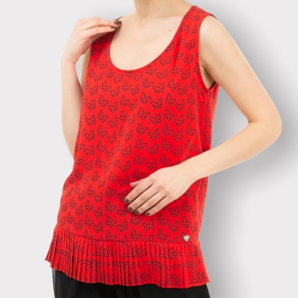 BLUGIRL FOLIES, Tank Top, Pleated Bottom, Butterfly Pattern, Size 6 - Picture 4 of 13